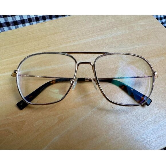 Warby Parker Abe W Aviator Eyeglasses Gold Metal Frames - Picture 1 of 5